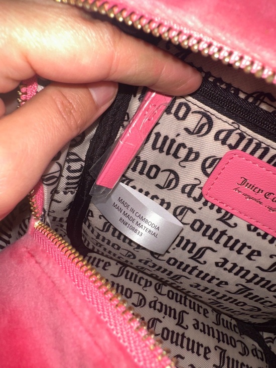 Juicy Couture Bright Pink Mini Velvet Backpack with Heart Charm main image 12